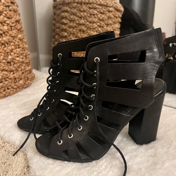 Shoemint Caged Lace-Up Heels (NWT) - Picture 3 of 5